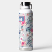 熱帯蘭の花の模様 ウォーターボトル (背面)