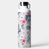 熱帯蘭の花の模様 ウォーターボトル (正面)