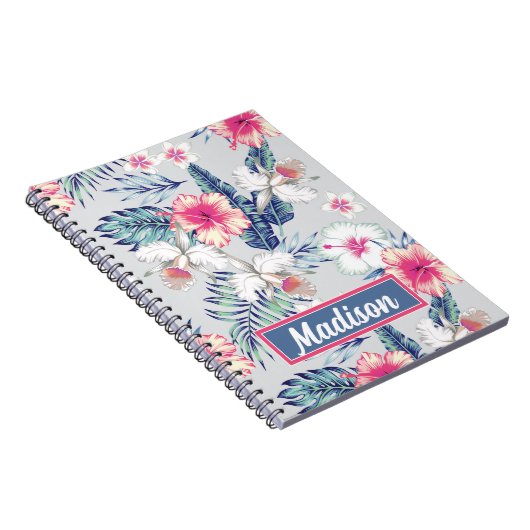 熱帯蘭の花の模様 ノートブック (右側)