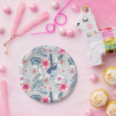 熱帯蘭の花の模様 ペーパープレート (パーティー)