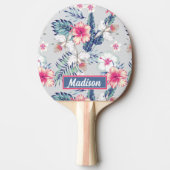 熱帯蘭の花の模様 卓球ラケット (正面)