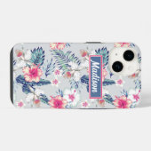熱帯蘭の花の模様 iPhoneケース (裏面横)