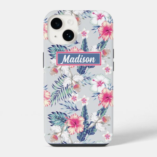 熱帯蘭の花の模様 iPhoneケース (裏面)