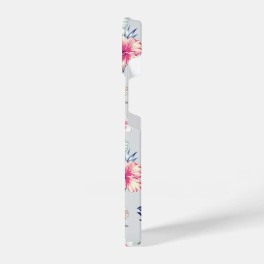 熱帯蘭の花の模様 iPhoneケース (左側面)