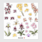 熱帯蘭の花の要素のセット。 シール (シート)
