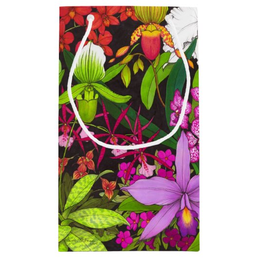 熱帯蘭の花園のギフトバッグ スモールペーパーバッグ (裏面)