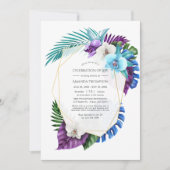 熱帯蘭ライフInvの幾何学的お祝い 招待状 (正面)