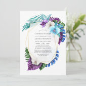 熱帯蘭ライフInvの幾何学的お祝い 招待状 (スタンド正面)