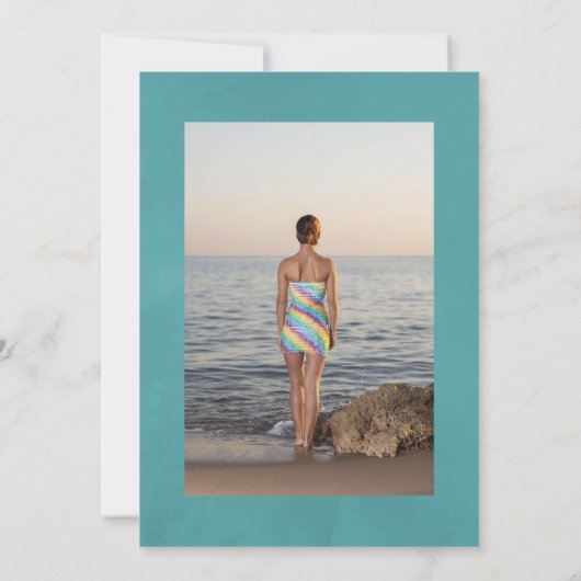 熱帯蘭ライフInvの幾何学的お祝い 招待状 (裏面)