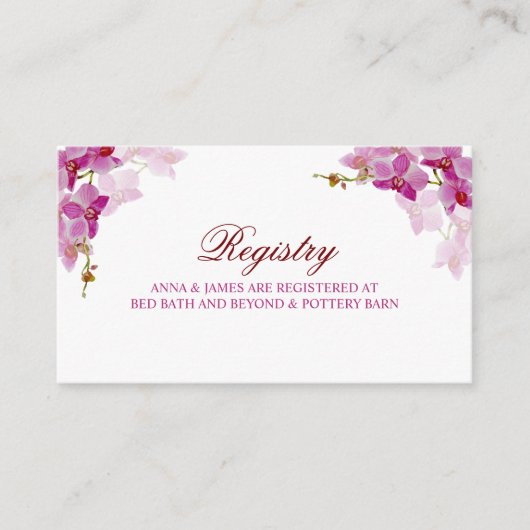 熱帯蘭結婚の名簿記 エンクロージャーカード (正面)