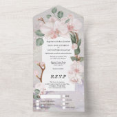 熱帯蘭花真珠きらめく優雅さ オールインワン招待状 (内側)