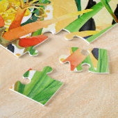 熱帯虎の水色ジャングルパターン ジグソーパズル (側面)