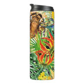 熱帯虎の水色ジャングルパターン タンブラー (回転右)