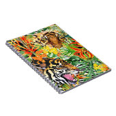 熱帯虎の水色ジャングルパターン ノートブック (右側)