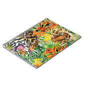 熱帯虎の水色ジャングルパターン ノートブック (左側)