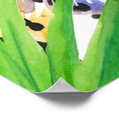 熱帯虎の水色ジャングルパターン ポスター (角)