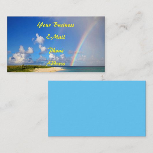 熱帯虹のビーチの島 名刺 (正面/裏面)