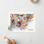 熱帯虹の文房具パーソナライズされたノテカード ノートカード (正面/裏面インサイチュ)