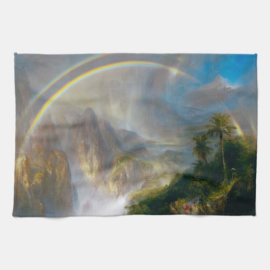 熱帯虹の絵画キッチンタオル キッチンタオル (横)