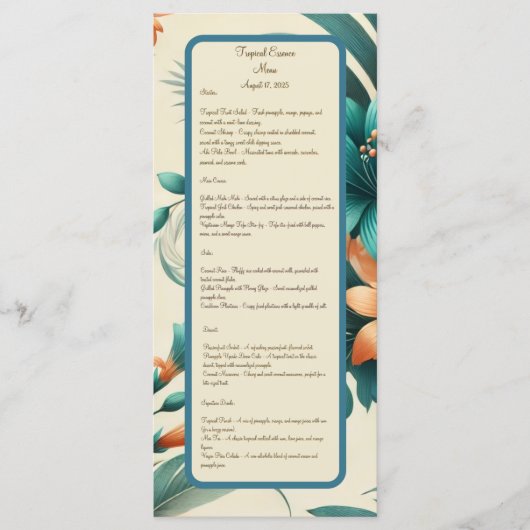 熱帯虹彩色 メニュー (正面)