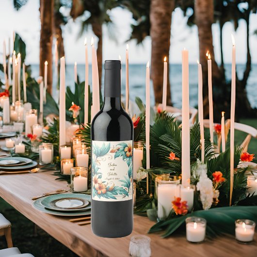 熱帯虹彩色 ワインラベル