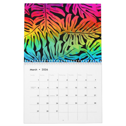 熱帯虹 カレンダー (3月 2026)