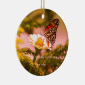 熱帯蝶とクリスマスツリーの休日 セラミックオーナメント (右)
