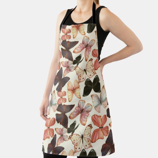 熱帯蝶:水の色シームレスなパターン。 エプロン (インサイチュ)