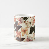 熱帯蝶：水の色シームレスなパターン。 コーヒーマグカップ (中央)