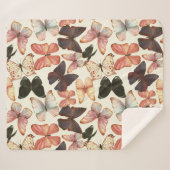 熱帯蝶：水の色シームレスなパターン。 シェルパブランケット (正面(横))