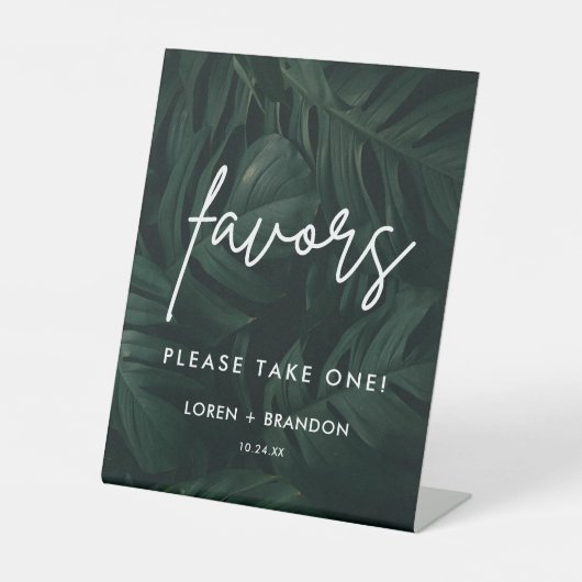 熱帯行先結婚式の好意サイン 台座サイン (正面)