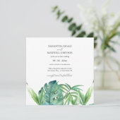 熱帯行先結婚式招待状パーム 招待状 (スタンド正面)