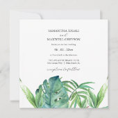 熱帯行先結婚式招待状パーム 招待状 (正面)
