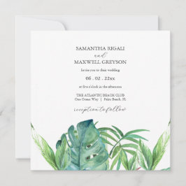 熱帯行先結婚式招待状パーム 招待状