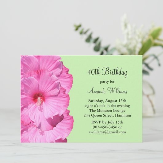 熱帯誕生日の招待状(緑) 招待状 (スタンド正面)