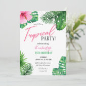 熱帯誕生日招待状 サンキューカード (スタンド正面)