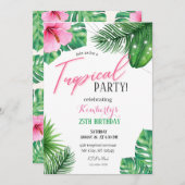 熱帯誕生日招待状 サンキューカード (正面/裏面)