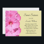 熱帯誕生日招待状（黄色） 招待状<br><div class="desc">ピンクの飾ハイビスカスの花は、この誕生日の招待は、ルアウ（ハワイ式宴会）、熱帯パーティーまたはプールパーティーに最適である。</div>