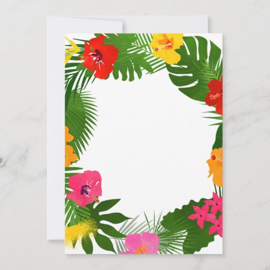 熱帯誕生祝いカラフルオウム 招待状 (裏面)