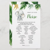 熱帯象の少年の赤ちゃんシャワー財布ゲーム (正面/裏面)