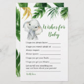 熱帯象の男の子の赤ちゃんシャワーがベビーを願う (正面/裏面)