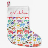 熱帯象は|あなたの名前を加えます スモールクリスマスストッキング (正面)