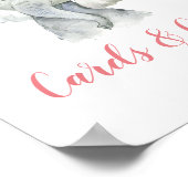 熱帯象ガールベビーシャワーカード&ギフト ポスター (角)