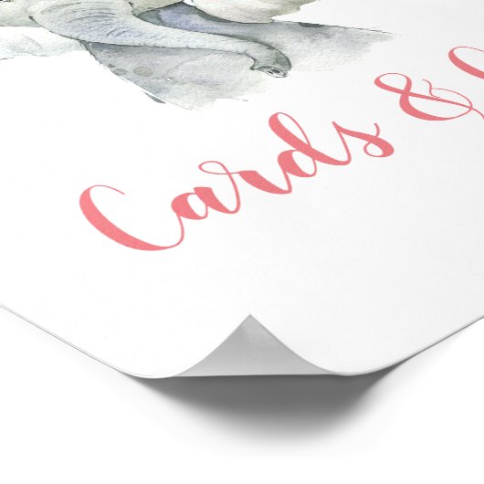 熱帯象ガールベビーシャワーカード&ギフト ポスター (角)