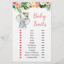 熱帯象ガールベビーシャワーベビー特性