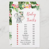 熱帯象ガールベビーシャワーベビー特性 (正面/裏面)