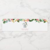 熱帯象ガール赤ちゃんシャワー水瓶 ペットボトルラベル (シングルラベル)