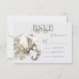 熱帯象結婚の応答カードRSVP 出欠カード