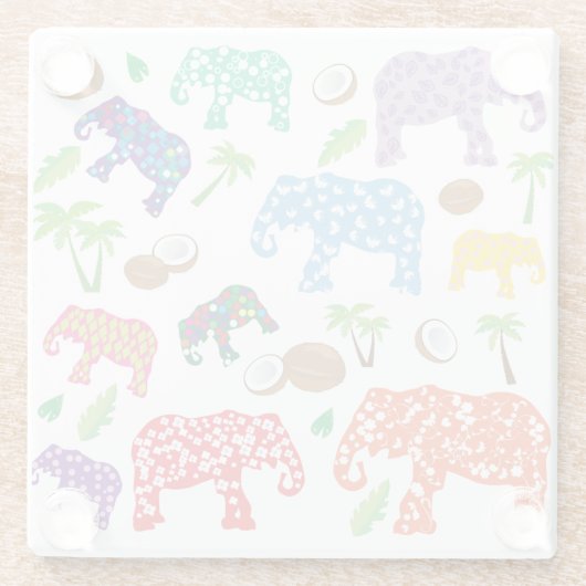 熱帯象 ガラスコースター (裏面)