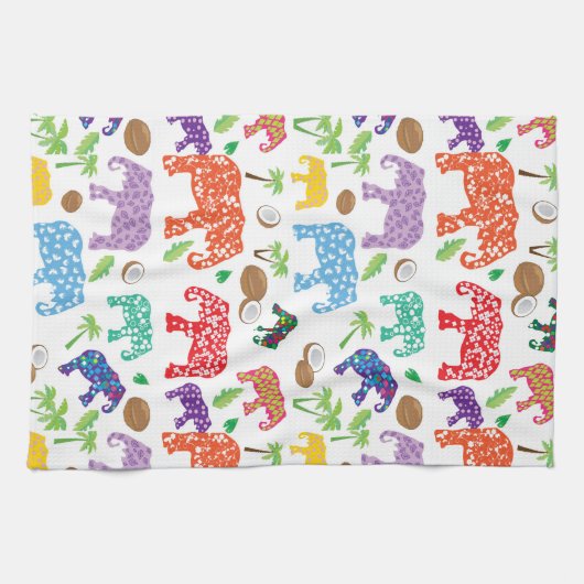 熱帯象 キッチンタオル (横)